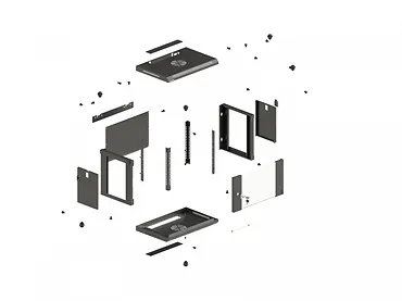Lanberg Szafa instalacyjna rack wisząca 19 cali 12U 540x350 czarna drzwi przeszklone (flat pack)