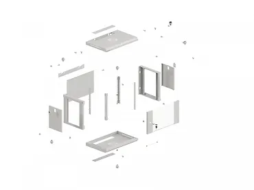 Lanberg Szafa instalacyjna rack wisząca 19 cali 12U 540x350 szara drzwi przeszklone (flat pack)