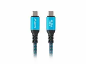 Lanberg Kabel USB-C M/M USB4 0,5m 240W 8K 60HZ czarno-niebieski