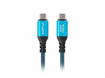 Lanberg Kabel USB-C M/M USB4 0,5m 240W 8K 60HZ czarno-niebieski