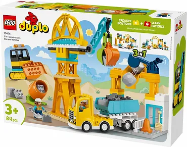 LEGO Klocki DUPLO 10476 Plac budowy z pojazdami 3 w 1
