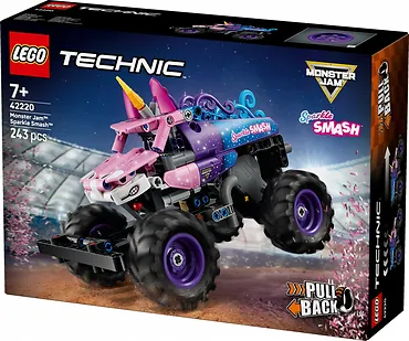 LEGO Klocki Technic 42220 Monster Jam Sparkle Smash z napędem typu pull-back