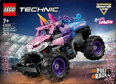 LEGO Klocki Technic 42220 Monster Jam Sparkle Smash z napędem typu pull-back