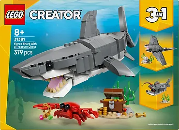 LEGO Klocki Creator 31381 Groźny rekin i skrzynia ze skarbem