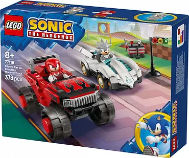 LEGO Klocki Sonic 77118 Silver w samochodzie kontra Knuckles w monster trucku