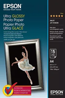Epson Papier Ultra Glossy Photo 15 arkuszy 300 g/m2  A4