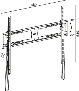 Uchwyt TV TB-851E do telewizora do 100 cali 65kg max VESA 800x600