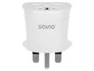 Adapter podróżny Savio, gniazdo globalne – wtyk UK, AP-05