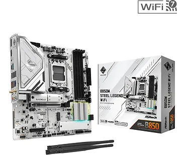 ASRock Płyta gł&oacute;wna B850M STEEL LEGEND WIFI AM5 4DDR5 HDMI/DP mATX