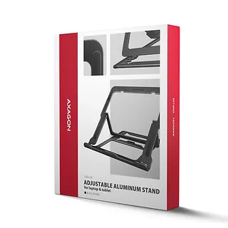 AXAGON STND-LAB Podstawa do laptop&oacute;w aluminiowa 10-17,3 cala 8 regulowanych pozycji, Czarna
