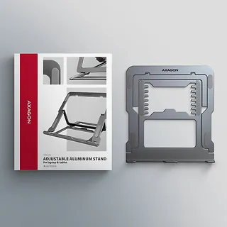 AXAGON STND-LAG Podstawa do laptop&oacute;w aluminiowa 10-17,3 cala 8 regulowanych pozycji, Szara