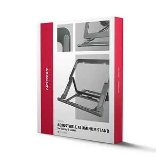 AXAGON STND-LAG Podstawa do laptop&oacute;w aluminiowa 10-17,3 cala 8 regulowanych pozycji, Szara