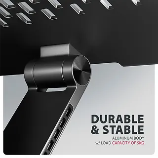 AXAGON STND-LRB Podstawa do laptop&oacute;w aluminiowa 10-17,3 cala regulowana wysokość, obrotowa o 360 stopni, Czarna