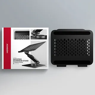 AXAGON STND-LRB Podstawa do laptop&oacute;w aluminiowa 10-17,3 cala regulowana wysokość, obrotowa o 360 stopni, Czarna