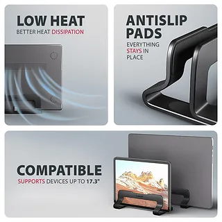 AXAGON STND-VB Podstawa do laptop&oacute;w aluminiowa 10-17,3 cala pionowa, Czarna