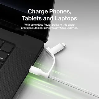 Belkin Kabel 2-in-1 USB-C/LTG 1.5m biały
