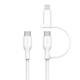 Belkin Kabel 2-in-1 USB-C/LTG 1.5m biały