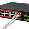 Qoltec Przełącznik sieciowy SWITCH FAST Ethernet PoE | 16x RJ45 10/100  Mb/s | 2x RJ45 Uplink 1000 Mb/s | 1x SFP 1000Mb/s