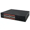 Qoltec Przełącznik sieciowy SWITCH Gigabit Ethernet PoE | 16x RJ45 | 2x SFP | 1000 Mb/s