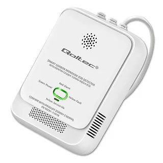 Qoltec Czujnik tlenku węgla (czadu) | detektor CO | alarm 85dB | LED