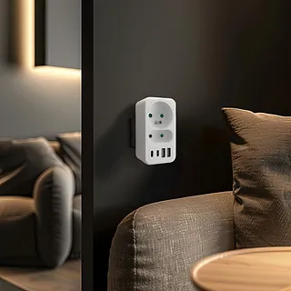 Maclean Rozdzielacz na 2 gniazda MCE249 F/W  2x USB-A 2x USB-C