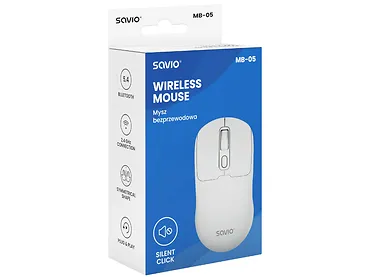 Mysz bezprzewodowa SAVIO MB-05, BT 2.4 GHz Biała