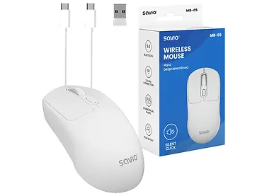 Mysz bezprzewodowa SAVIO MB-05, BT 2.4 GHz Biała