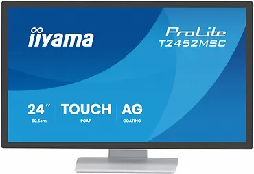 IIYAMA Monitor 24 cale T2452MSC-W1AG FHD,10PKT, POJ, IPS, HDMI, DP, 400cd, biały