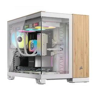 Corsair Obudowa 2500X mATX Mid Tower Biały/Bambus drewno