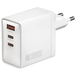 4smarts Ładowarka sieciowa Pocket 100W GaN 2xUSB-C + USB-A Biała