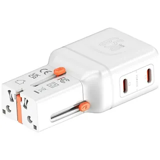4smarts Ładowarka podr&oacute;żna World Travel 65W USB-C + USB-A Biała