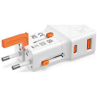 4smarts Ładowarka podr&oacute;żna World Travel 25W USB-C + USB-A Biała