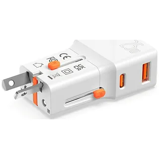 4smarts Ładowarka podr&oacute;żna World Travel 25W USB-C + USB-A Biała