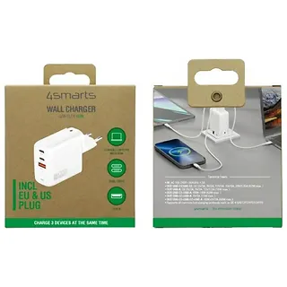 4smarts Ładowarka sieciowa Flex 65W 2xUSB-C + 1xUSB-A Biała