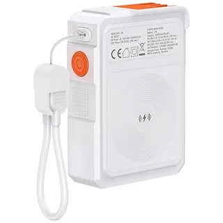 4smarts Ładowarka 6w1 Powerbank 10000mAh 22,5W Qi indukcyjne USB-C +     USB-A + kabel USB-C Biała