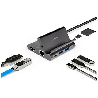 4smarts Podstawka tablet/smartphone 7w1 DeX 2xUSB-C/ 2xUSB-A/ HDMI/SD/   microSD/ RJ45