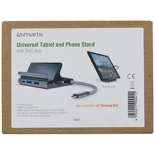 4smarts Podstawka tablet/smartphone 7w1 DeX 2xUSB-C/ 2xUSB-A/ HDMI/SD/   microSD/ RJ45