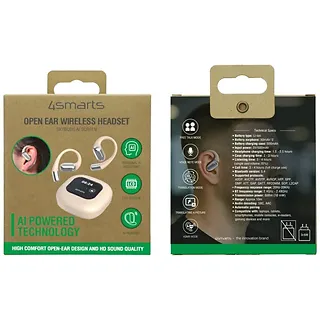 4smarts Słuchawki Bluetooth OWS tłumacz AI SkyBuds z ekranem Beżowe
