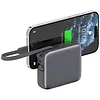 4smarts Powerbank Pocket Dual Cord 10000mAh 22,5W z wbudowanym kablem USB-C 15cm Szary