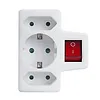 Maclean Gniazdko 1x16A 2x2.5A Schuko MCE215 z włącznikiem/wyłącznikiem, maks obciążenie 3680W, 2x wtyczka euro, 1x schuko