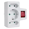 Maclean Gniazdko 1x16A 2x2.5A Schuko MCE215 z włącznikiem/wyłącznikiem, maks obciążenie 3680W, 2x wtyczka euro, 1x schuko
