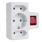 Maclean Gniazdko 1x16A 2x2.5A Schuko MCE215 z włącznikiem/wyłącznikiem, maks obciążenie 3680W, 2x wtyczka euro, 1x schuko