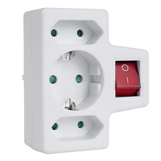 Maclean Gniazdko 1x16A 2x2.5A Schuko MCE215 z włącznikiem/wyłącznikiem, maks obciążenie 3680W, 2x wtyczka euro, 1x schuko