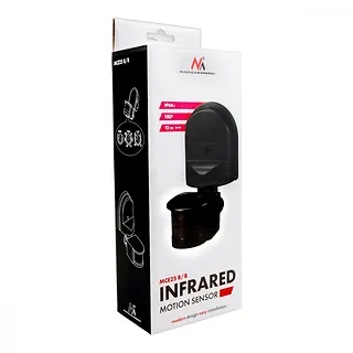 Maclean Czujnik ruchu i zmierzchu MCE25 B/B 180 stopni, max 1200W, z czarną przesłona, 5-12m