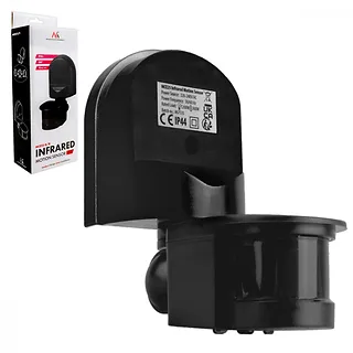 Maclean Czujnik ruchu i zmierzchu MCE25 B/B 180 stopni, max 1200W, z czarną przesłona, 5-12m