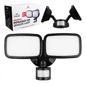 Maclean Ścienna lampa LED, czujnik PIR MCE524B 20W, 1500lm, IP65. neutral white 4000K, czarna