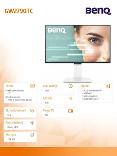 Benq Monitor 27 cali GW2790TC LED 5ms/144Hz/IPS/HDMI