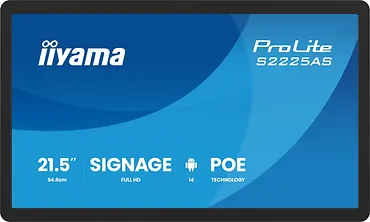 IIYAMA Monitor 21.5 cala ProLite S2225AS-B1 IPS,FHD,A14,24/7,RJ45,500cd2, USB-C,2x5W,iiSignage, WI-FI