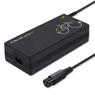 Qoltec Ładowarka do roweru elektrycznego 36V | 42V | 2A | 3P-GX16 + kabel zasilający