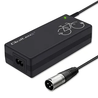 Qoltec Ładowarka do roweru elektrycznego 36V | 42V | 2A | 3P XLR-18mm  + kabel zasilający